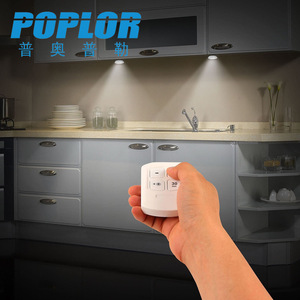 Poplor Led Night Light Round Battery Operated Remote Control With 30 Min <b>Timer</b> For Bedroom <b>Kitchen</b> Bathroom - Product Image 3