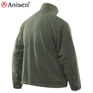 Chaqueta de lana <span class=keywords><strong>polar</strong></span> para hombre con cuello de pie cálida a prueba de viento con logotipo de Color personalizado barato de alta calidad - Product Image 3