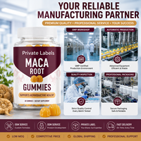Gummies à mâcher en vrac, personnalisables ODM, marque privée, à base de racine de Maca naturelle du Pérou, pour soutenir la santé reproductive, complément alimentaire à base de Maca
