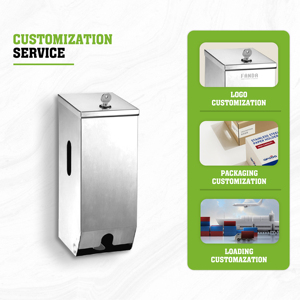 Distributeur de rouleaux de papier toilette double FANDA moderne en acier inoxydable 304, mural et écologique pour les immeubles de bureaux - Product Image 5