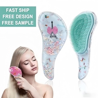 Brosse démêlante quotidienne à poils doux avec logo personnalisé, brosse à cheveux qui démêle en douceur les nœuds pour adultes et enfants, peigne ovale