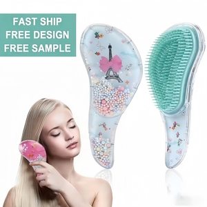 Cepillo Desenredante Diario con Cerdas Suaves y Logotipo Personalizado, Desenreda Suavemente los Nudos para Adultos y Niños, Peine Ovalado para el Cabello - Product Image 1
