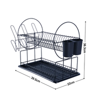 Comptoir multifonctionnel à 2 niveaux Grand égouttoir de rangement pour la vaisselle Planche d'égouttage Assiettes réglables Porte-vaisselle pour la cuisine