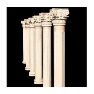 Round Marble Pillar Design Classical Building Material Natural Solid Marble Stone Roman Column Pillars for Sale