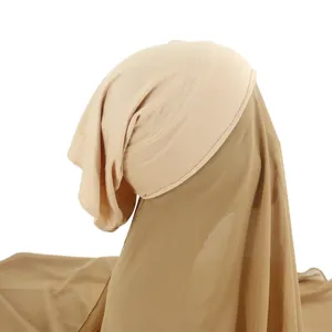 2021 새로운 underscarf 사용자 정의 일반 인스턴트 쉬폰 hijab 내부 저지 보닛 모자 스카프 긴 새틴 라이닝 캡 목도리 스카프