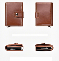 Dompet kustom produsen kartu kredit dompet pria lipat ganda sederhana dompet Slot kartu Pop-up Id bisnis Pu