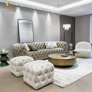 <span class=keywords><strong>Divano</strong></span> <span class=keywords><strong>Chester</strong></span> Moon in Pelle e Velluto, 3 Posti, Morbido Velluto Olandese, Arredamento di Lusso Italiano - Product Image 1