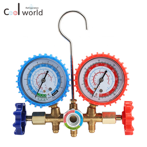 Brass <span class=keywords><strong>Manifold</strong></span> <span class=keywords><strong>Gauge</strong></span> <span class=keywords><strong>Set</strong></span> para R12 R22 R134a R502 HVAC A/C Refrigeração Charging Service - Product Image 3