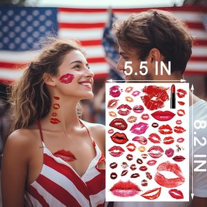 Beso labios tatuaje temporal pegatinas piel segura Halloween Día de la madre Cosplay pegatinas para adultos niños - Product Image 4