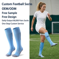 Chaussettes de football personnalisées sportives en Spandex/Polyester respirantes, absorbant la transpiration, résistantes aux déchirures, pour jeunes et adultes, hauteur genou, collection automne, motif numérique