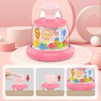 Jouet éducatif pour enfants : carrousel tournant pour la reconnaissance des couleurs et l'apprentissage précoce des bébés, avec des jeux de pression et de rotation à thème de dessins animés
