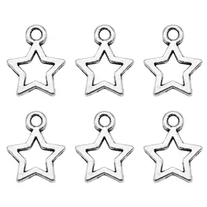 Pendentif étoile creuse, en fer, 18mm, 100 pièces, pendentif étoile, pour collier, accessoires de fabrication, meilleure vente