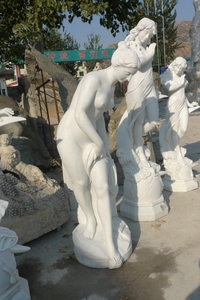 Statues de jardin extérieures décoratives en <span class=keywords><strong>marbre</strong></span> blanc grandeur nature quatre saisons <span class=keywords><strong>femme</strong></span> dame grandes sculptures - Product Image 5