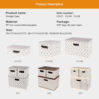 Boîtes de rangement pliables paniers de rangement en tissu avec couvercles et poignées en plastique pour la maison chambre placard bureau organisateur de rangement