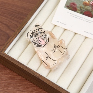 Nouvelle pince à cheveux pour femme, motif chien de dessin animé, en acétate, mignonne, courte, faite à la main, style animalier et doux - Product Image 4