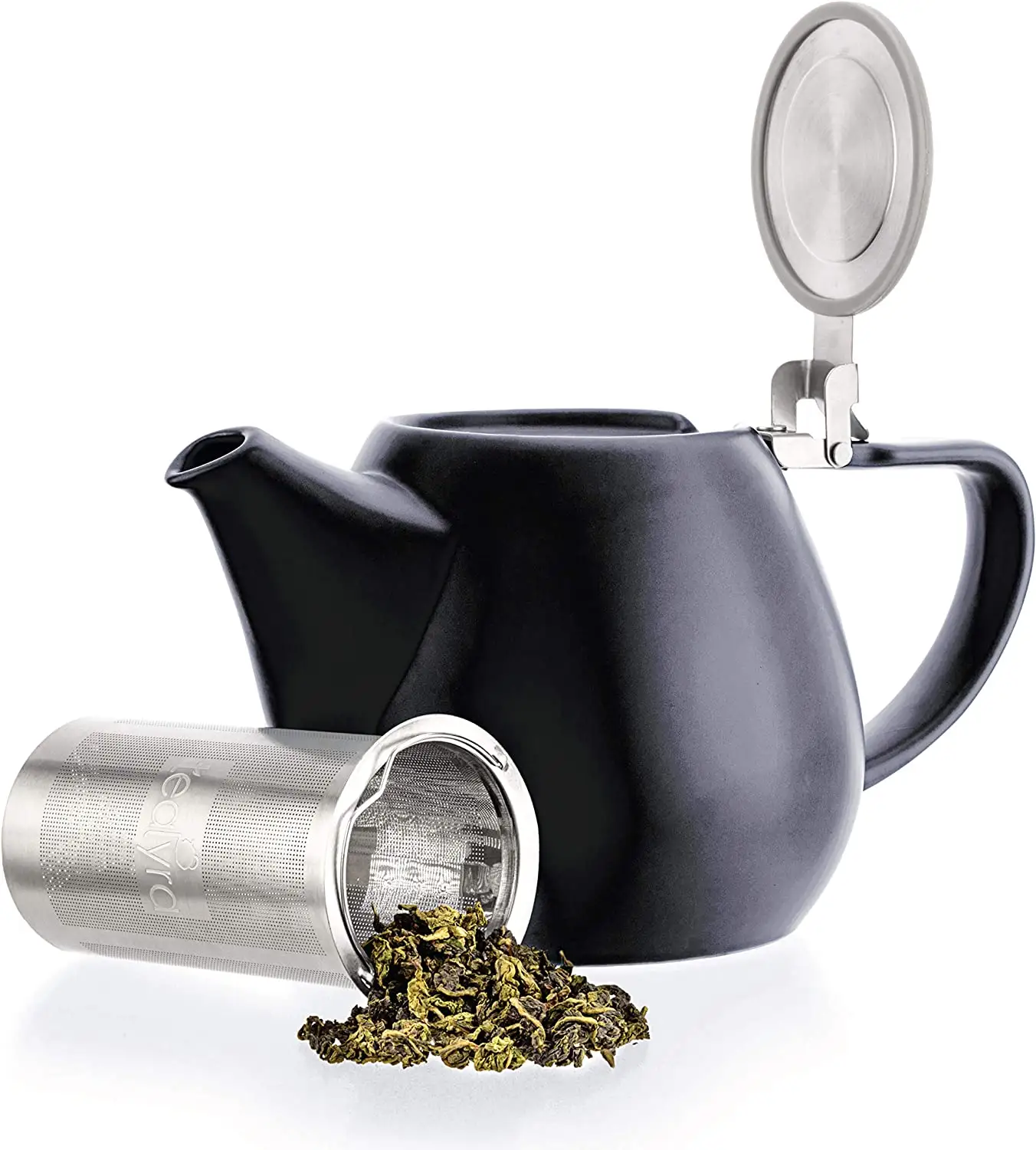 Stocked Wholesale 600ml 20oz Ceramic Teapot Set Ceramic Coloured Teapot Porcelain Teapot With Stainless Steel Infuser