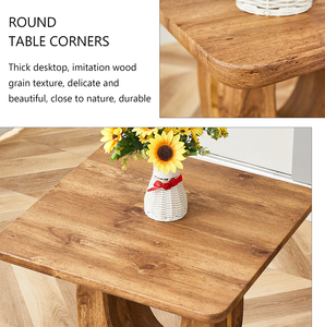 Durable Modern Wood Texture Sticker-Patterned MDF Square Coffee <b>Table</b> for Living Room Furniture - Product Image 4