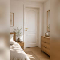 Porte intérieure moderne en pin, style panneau unique, finition Shaker, apprêt blanc, écologique, pour décoration de bâtiment, installation facile