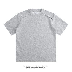 2026 New Men's Casual T-<b>Shirt</b>, American Style Stitch <b>Patchwork</b> Design, Loose Fit Crew Neck Short Sleeve Streetwear Tee - Product Image 5