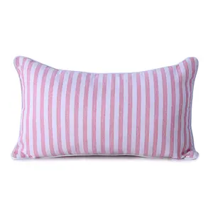 Housse de coussin rectangulaire en tissu rayé, coussin décoratif confortable pour la maison,