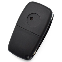Flip Folding Remote Car Key Shell Case Replacement 3 Button Third Button Is Blank in Black SIP22 Blade with Battery Door