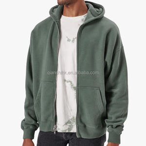 Blank <b>Black</b> Full <b>Zip</b> <b>Hoodie</b> Best Quality Thick Fleece Streetwear Drop Shoulder Essentials Heavyweight Zipup <b>Hoodie</b> Custom - Product Image 2