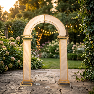 Wedding 3D Rectangle Iron Paint Arch Frame <b>Backdrop</b> with Golden Finish Eco-Friendly up to 5ft Height & Under 4ft Width - Product Image 3