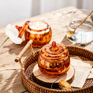 Vela Aromática de Cera de Soja con Diseño de Calabaza y Cielo Estrellado, Set de Regalo de Halloween con Caja Decorativa para Fiestas - Product Image 2