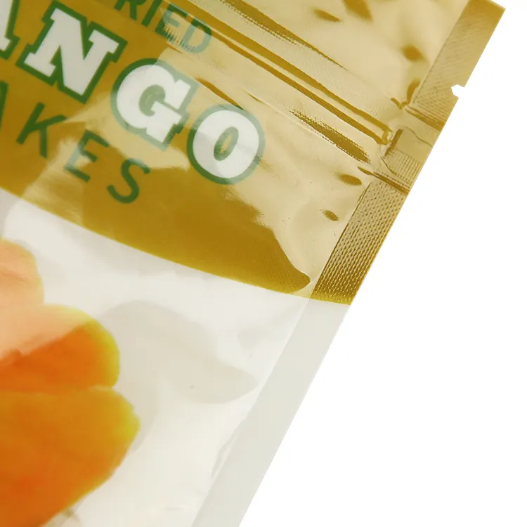 Özel baskılı mylar torba torba OEM Logo alüminyum folyo Mango kurutulmuş meyve aperatif alüminyum folyo ayakta duran torba