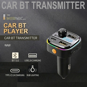 Émetteur <span class=keywords><strong>FM</strong></span> Justlink BT 5.0, chargeur de <span class=keywords><strong>voiture</strong></span> double USB QC3.0 rapide, appels mains libres, lecteur MP3 sans fil pour <span class=keywords><strong>voiture</strong></span> avec LED couleur - Product Image 3