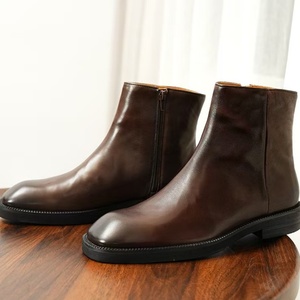 Nouvelles Bottes Montantes en Cuir Véritable pour Hommes, Collection Automne/Hiver 2026, Confortables, à Semelle Épaisse et Rehaussée - Product Image 4