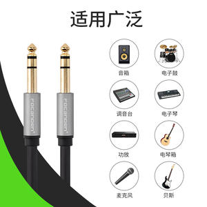 Cable de audio Focanden de 6.35 mm macho a macho con carcasa de aluminio y conector chapado en oro para amplificador, altavoz y mezclador - Product Image 4