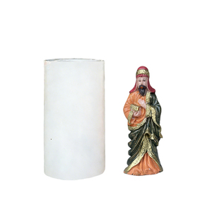 Molde <span class=keywords><strong>de</strong></span> silicona retro europeo con figura humana sosteniendo bastón, estilo clásico del Viejo Mundo, para arte DIY, velas, resina, yeso y decoración del hogar. - Product Image 6