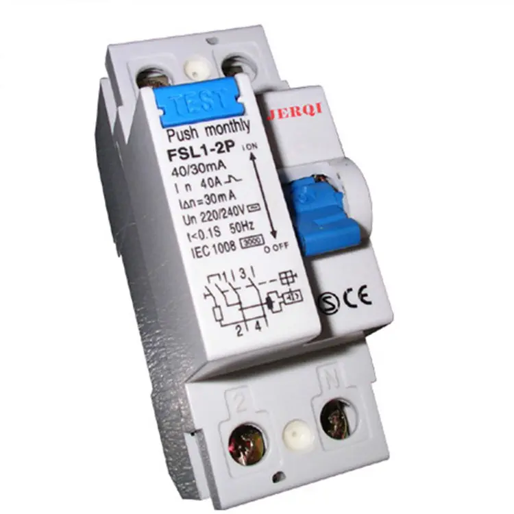 16A 25A 32A 40A 63A 80A 100A 30mA 2Pole RCCB RCD magnetic Earth Leakage circuit breakers