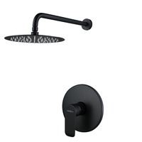 Robinet de douche à disque en céramique à poignée unique de style européen en laiton poli encastré 3 fonctions jet de pluie dissimulé ensemble d'hôtel bon marché