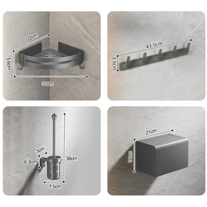 Juego de Accesorios de Baño de Lujo Moderno, Juego de Herrajes para Baño y Inodoro, Juego de Accesorios de Baño Antiguos de Aleación de Aluminio - Product Image 4