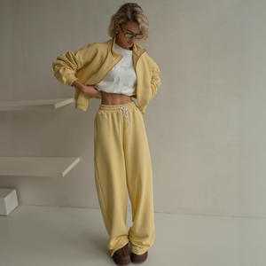 Conjunto <span class=keywords><strong>de</strong></span> <span class=keywords><strong>Ropa</strong></span> <span class=keywords><strong>de</strong></span> <span class=keywords><strong>Mujer</strong></span> <span class=keywords><strong>de</strong></span> Moda Casual, Superventas en Sitios Web Independientes, Chaqueta con Cierre y Pantalones Rectos con Cordón - Product Image 3