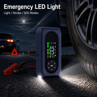 Démarreur de batterie portable 4-en-1 7200 mAh avec compresseur d'air 150 PSI, crête 800 A, gonfleur de pneus et lampe LED