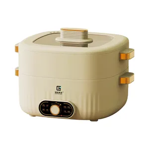 New Household Factory price 4L Double Layer multifunctional small electric cooking pot