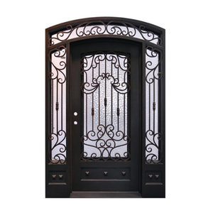 Tope de manija forjado <span class=keywords><strong>para</strong></span> puerta de hierro, inserto negro de diseño de entrada única, tapete de puerta de hierro fundido - Product Image 1