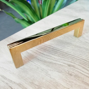 Manija de Puerta de Vidrio <span class=keywords><strong>para</strong></span> Cocina o Baño, de Acero Inoxidable Dorado Espejo - Product Image 1