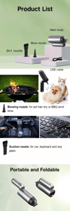 Small Vacuum <strong>Cleaner</strong> New Design 50W Foldable <strong>Mini</strong> Portable Handheld Wireless Car Vacuum <strong>Cleaner</strong> With LED Light - Product Image 5