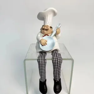 Home Decor Resin Chef Sculpture Best Gifts Cute Chef Resin Statue French Fat Cook 3D Resin Statue for Kitchen Restaurant Decor