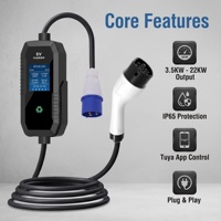 Station de recharge portable avec application Tuya, WiFi, fonction Bluetooth, chargeur EV portable 7 kW