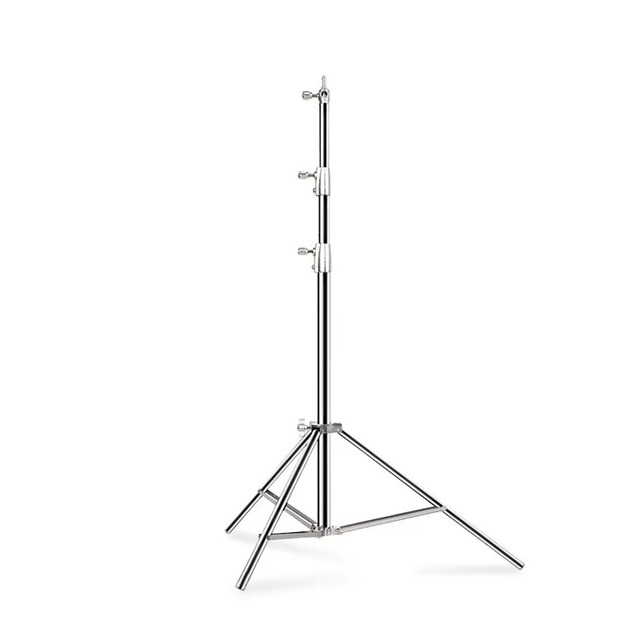 2.8m Stainless Steel Folding Tripod Lamp Stand with Flash Photography Bracket Loading Bearing 10KGS