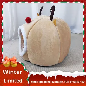 Gato cama de Navidad invierno cálido completamente cerrado cama para dormir engrosada Internet celebridad mascota <span class=keywords><strong>casa</strong></span> Pere <span class=keywords><strong>David</strong></span>'s Deer diseño - Product Image 5