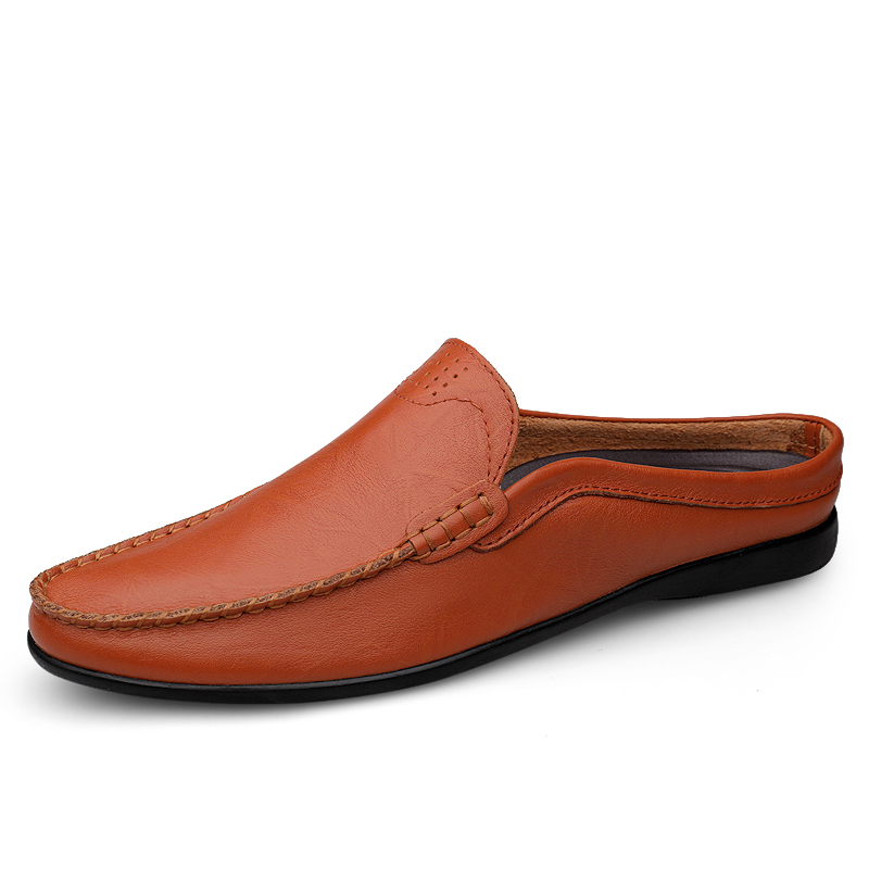 2021 New Summer Half Heel Man Slippers - Genuine Leather