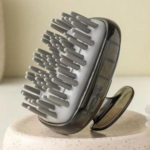 Masseur de cuir chevelu en silicone antidérapant à poils doux, brosse de lavage capillaire amovible pour le corps - Product Image 3