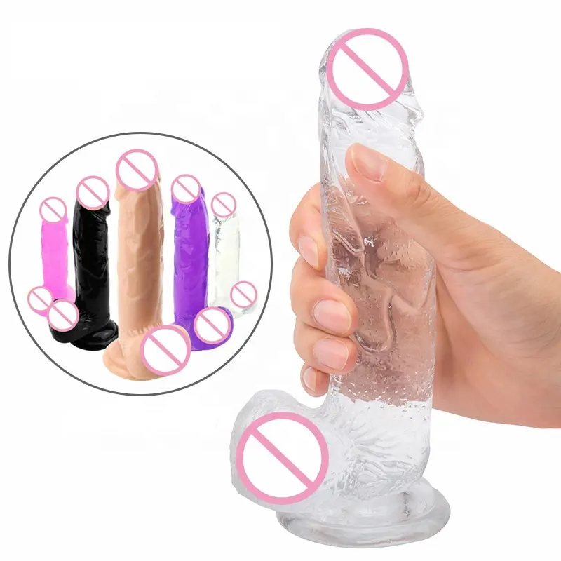 Groothandel Populaire Simulatie Cock Penis Dildo 'S Sex Toy Sucker Vrouwen Enorme Realistische Kristallen Dildo 'S Voor Vrouwen Mannen