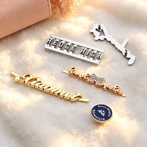 Vintage Custom Metal Brand Emblems Custom Design Sew-on Logo <b>Labels</b> Private <b>Name</b> Metal Tags for Jeans, Bags & Outfits - Product Image 3